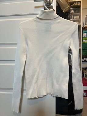 Polo by Ralph Lauren Cream Ribbed Turtleneck Top
